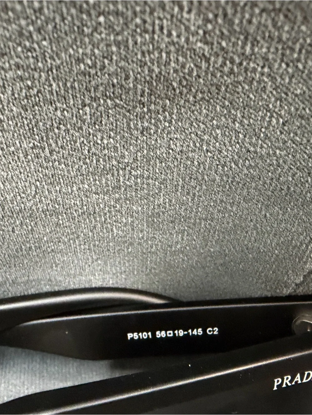 Prada Black Signature Temple Rectangular Sunglasses